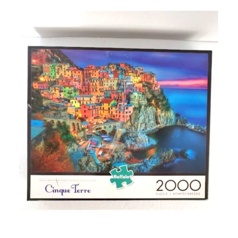 Buffalo Games Cinque Terre 2000 Piece Jigsaw Puzzle Italy Poster Complete